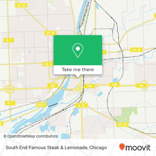 Mapa de South End Famous Steak & Lemonade, 48 McDonough St Joliet, IL 60436