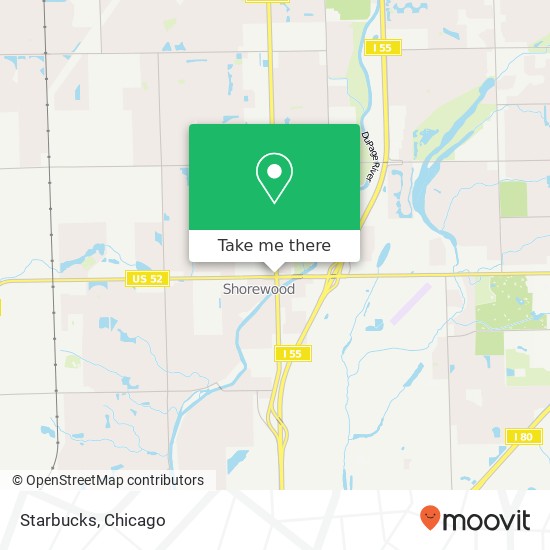 Mapa de Starbucks, 111 Brook Forest Ave Shorewood, IL 60404