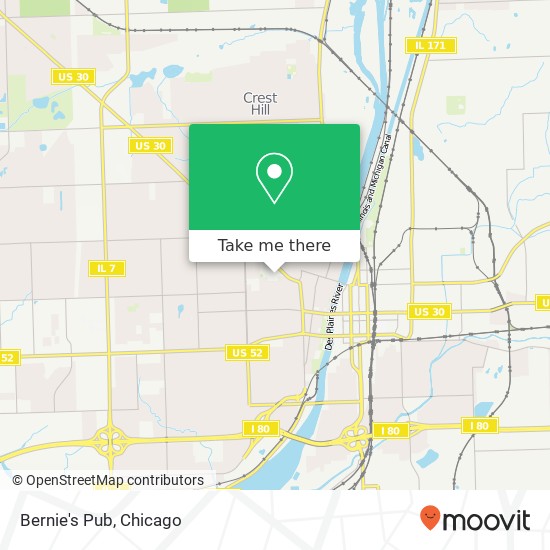 Mapa de Bernie's Pub, 603 Taylor St Joliet, IL 60435