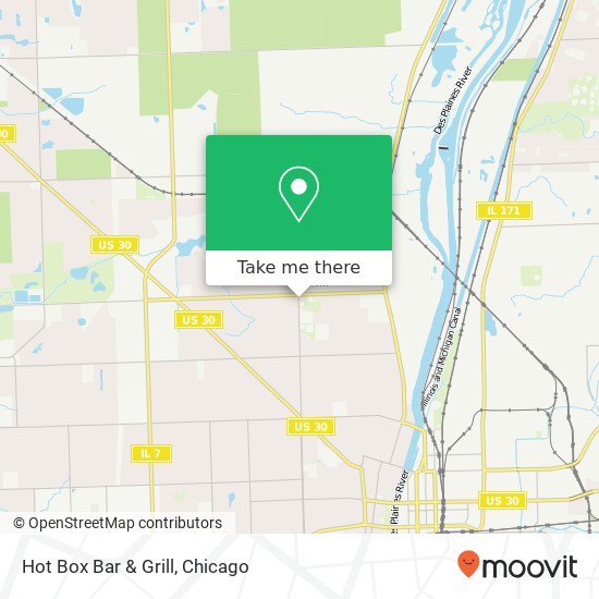 Mapa de Hot Box Bar & Grill, 1520 N Raynor Ave Joliet, IL 60435