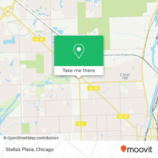 Mapa de Stella's Place, 1701 N Larkin Ave Crest Hill, IL 60403