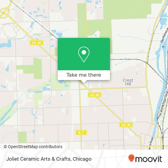 Mapa de Joliet Ceramic Arts & Crafts, 1700 Plainfield Rd Crest Hill, IL 60403