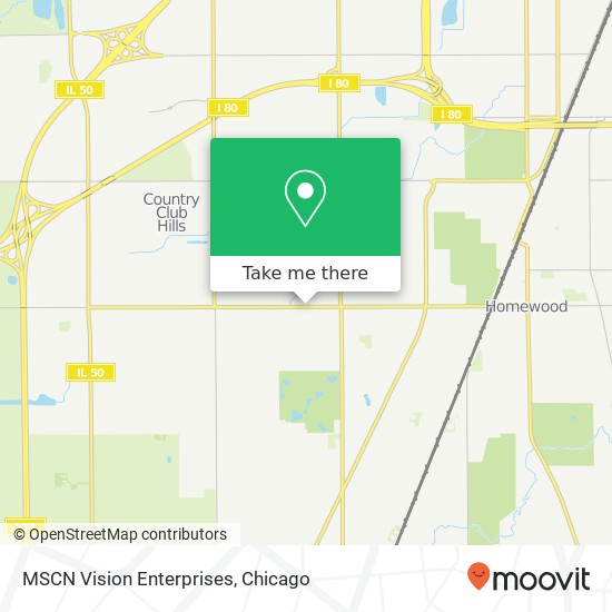 Mapa de MSCN Vision Enterprises, 3412 W 183rd St Hazel Crest, IL 60429