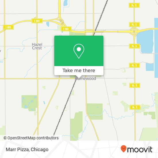 Mapa de Marr Pizza, 2141 183rd St Homewood, IL 60430