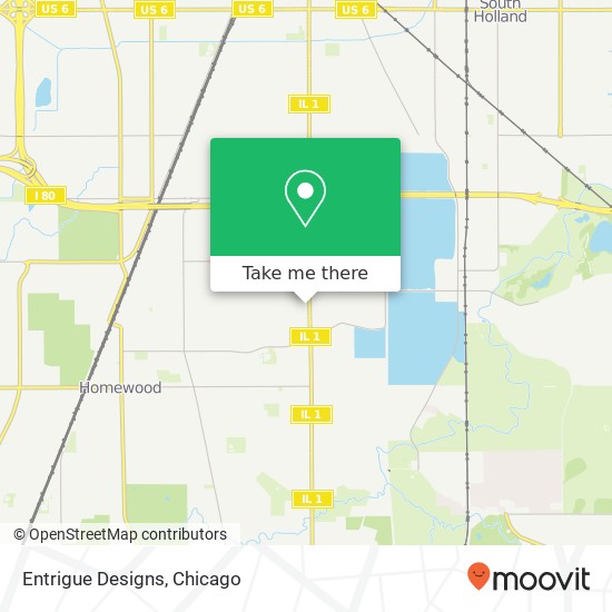 Mapa de Entrigue Designs, 825 Maple Ave Homewood, IL 60430