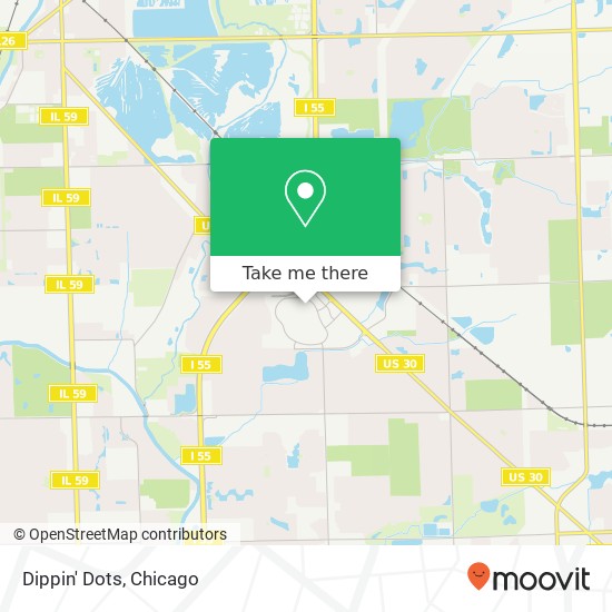 Mapa de Dippin' Dots, 3340 Mall Loop Dr Joliet, IL 60431