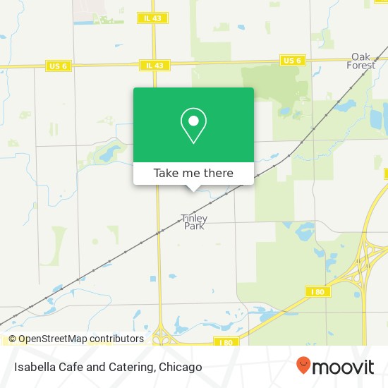 Mapa de Isabella Cafe and Catering, 17211 Oak Park Ave Tinley Park, IL 60477