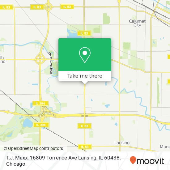 Mapa de T.J. Maxx, 16809 Torrence Ave Lansing, IL 60438