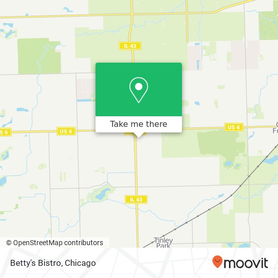 Mapa de Betty's Bistro, Tinley Park, IL 60477