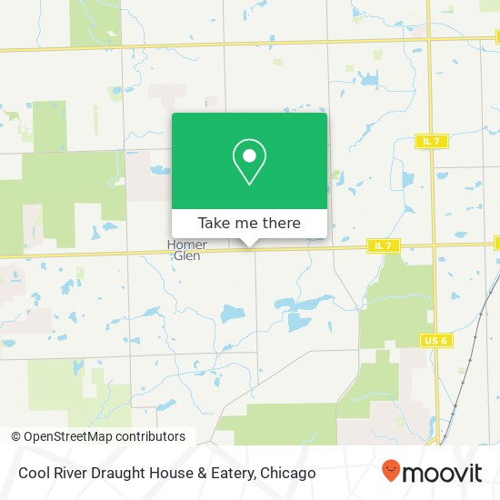 Mapa de Cool River Draught House & Eatery, 12622 W 159th St Homer Glen, IL 60491