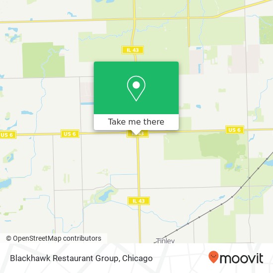 Mapa de Blackhawk Restaurant Group, 15950 S Harlem Ave Tinley Park, IL 60477