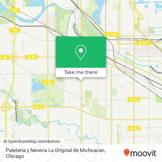 Mapa de Paleteria y Neveria La Original de Michoacan, 768 Burnham Ave Calumet City, IL 60409