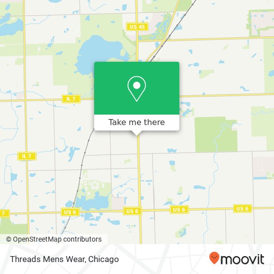 Mapa de Threads Mens Wear, 14846 S La Grange Rd Orland Park, IL 60462