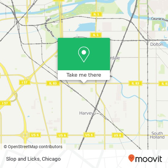 Mapa de Slop and Licks, 140 E 147th St Harvey, IL 60426