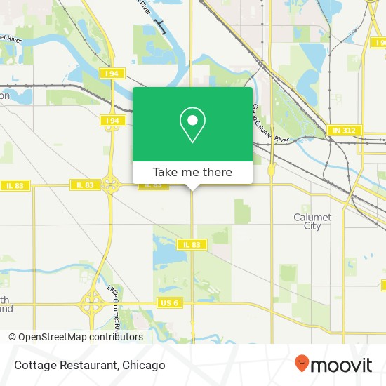 Mapa de Cottage Restaurant, 525 Torrence Ave Calumet City, IL 60409