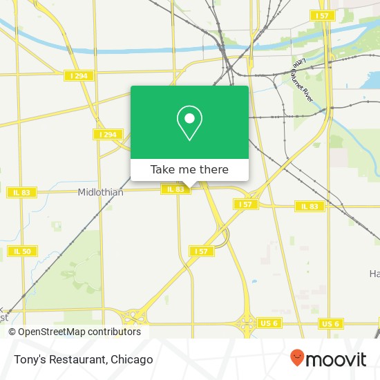 Mapa de Tony's Restaurant, 3033 W 147th St Posen, IL 60469