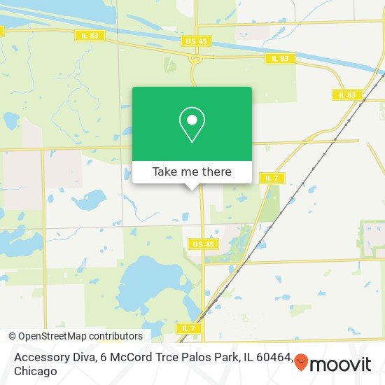 Mapa de Accessory Diva, 6 McCord Trce Palos Park, IL 60464
