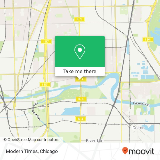 Mapa de Modern Times, 12848 S Halsted St Chicago, IL 60628