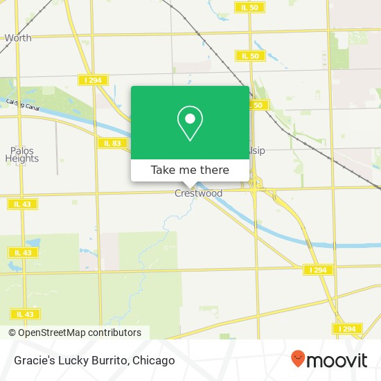 Mapa de Gracie's Lucky Burrito, 5426 W 127th St Alsip, IL 60803