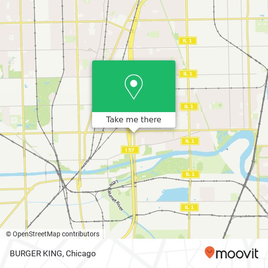 Mapa de BURGER KING, 12701 S Ashland Ave Calumet Park, IL 60827
