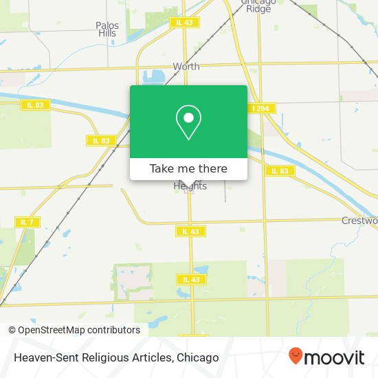 Mapa de Heaven-Sent Religious Articles, 12327 S Harlem Ave Palos Heights, IL 60463