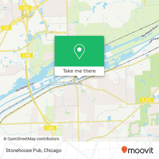 Mapa de Stonehouse Pub, 103 Stephen St Lemont, IL 60439