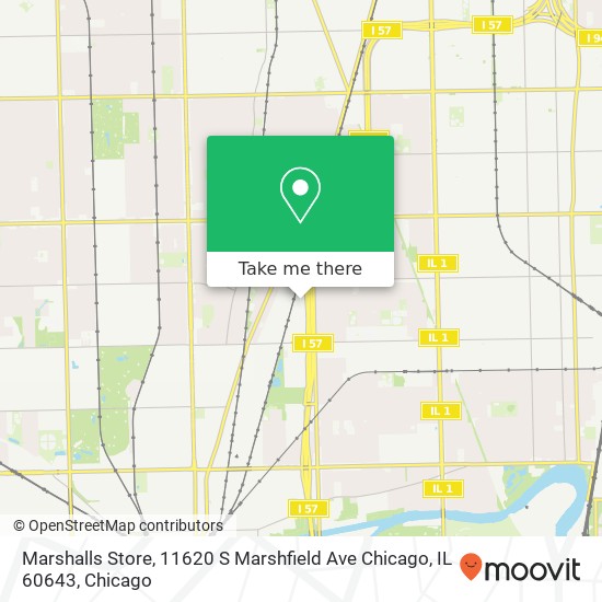 Mapa de Marshalls Store, 11620 S Marshfield Ave Chicago, IL 60643