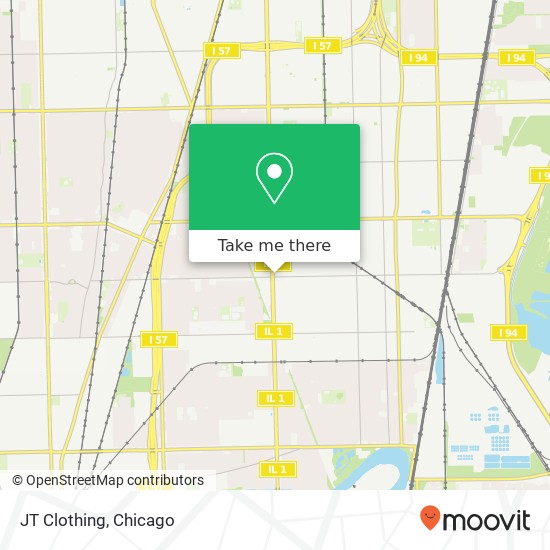 Mapa de JT Clothing, 11451 S Halsted St Chicago, IL 60628