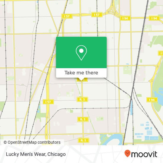 Mapa de Lucky Men's Wear, 11444 S Halsted St Chicago, IL 60628