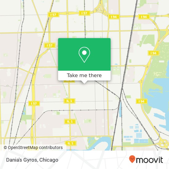 Mapa de Dania's Gyros, 425 W 115th St Chicago, IL 60628
