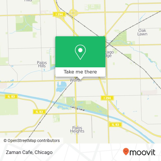 Mapa de Zaman Cafe, 7013 W 111th St Worth, IL 60482