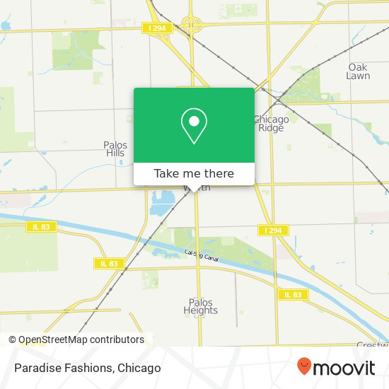 Mapa de Paradise Fashions, 11136 S Harlem Ave Worth, IL 60482