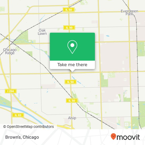Mapa de Brown's, 4740 W 111th St Oak Lawn, IL 60453