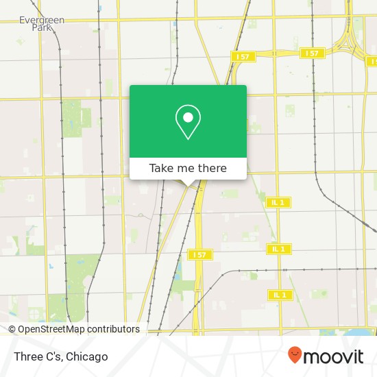 Mapa de Three C's, 11213 S Vincennes Ave Chicago, IL 60643