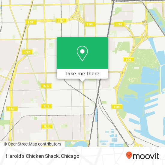 Mapa de Harold's Chicken Shack, 11322 S Michigan Ave Chicago, IL 60628