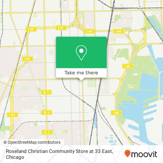 Mapa de Roseland Christian Community Store at 33 East, 33 E 111th Pl Chicago, IL 60628