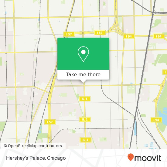 Mapa de Hershey's Palace, 11028 S Halsted St Chicago, IL 60628