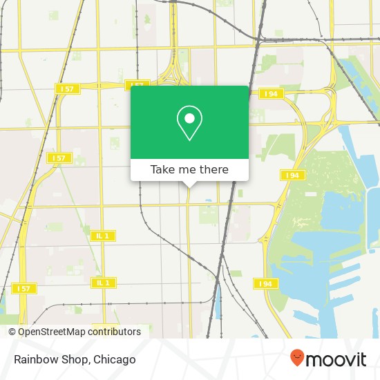 Mapa de Rainbow Shop, 10927 S Michigan Ave Chicago, IL 60628
