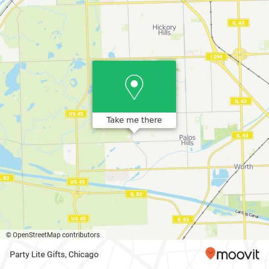 Mapa de Party Lite Gifts, 10560 S Aspen Dr Palos Hills, IL 60465