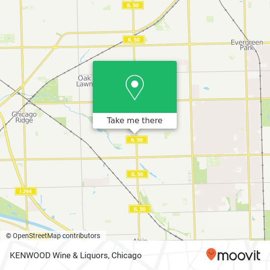 Mapa de KENWOOD Wine & Liquors, 10750 S Cicero Ave Oak Lawn, IL 60453