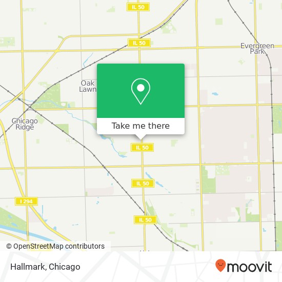 Mapa de Hallmark, 10730 S Cicero Ave Oak Lawn, IL 60453