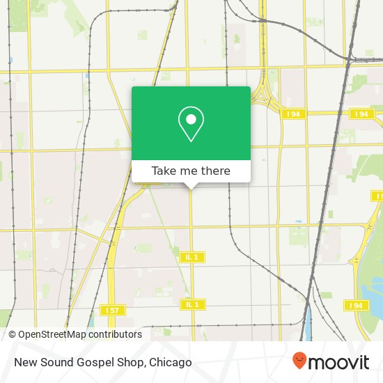 Mapa de New Sound Gospel Shop, 10723 S Halsted St Chicago, IL 60628