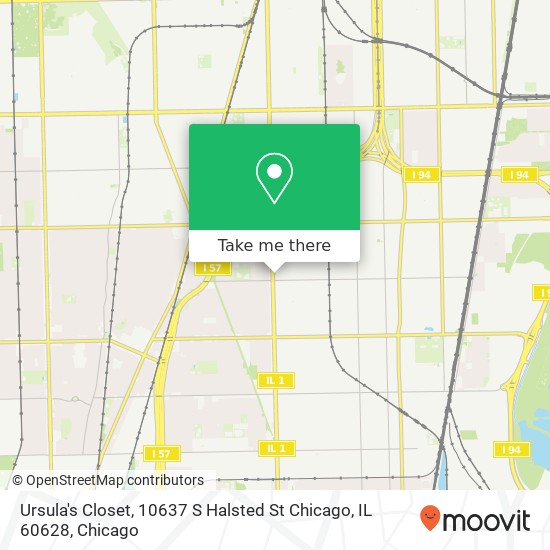 Mapa de Ursula's Closet, 10637 S Halsted St Chicago, IL 60628