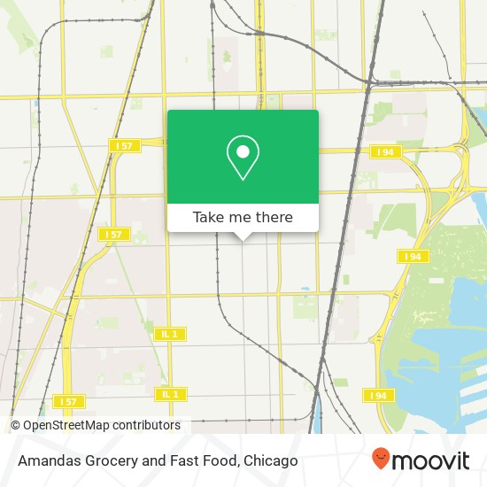 Mapa de Amandas Grocery and Fast Food, 10659 S Wentworth Ave Chicago, IL 60628