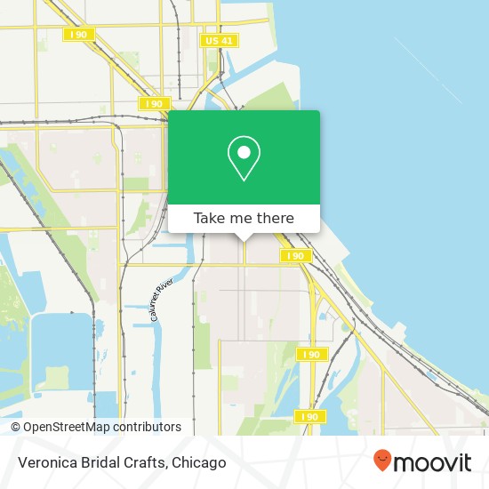 Mapa de Veronica Bridal Crafts, 10420 S Ewing Ave Chicago, IL 60617