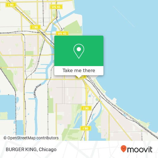 Mapa de BURGER KING, 10550 S Avenue B Chicago, IL 60617