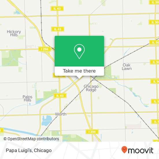Mapa de Papa Luigi's, 10255 Southwest Hwy Chicago Ridge, IL 60415
