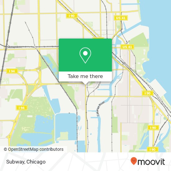 Mapa de Subway, 10327 S Torrence Ave Chicago, IL 60617