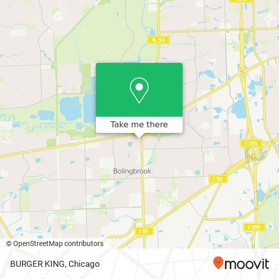 Mapa de BURGER KING, 417 N Bolingbrook Dr Bolingbrook, IL 60440