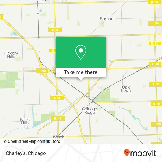 Mapa de Charley's, 470 Chicago Ridge Mall Chicago Ridge, IL 60415